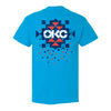 OKC Thunder Diamond Pattern Native T-Shirt in Blue - Back Front