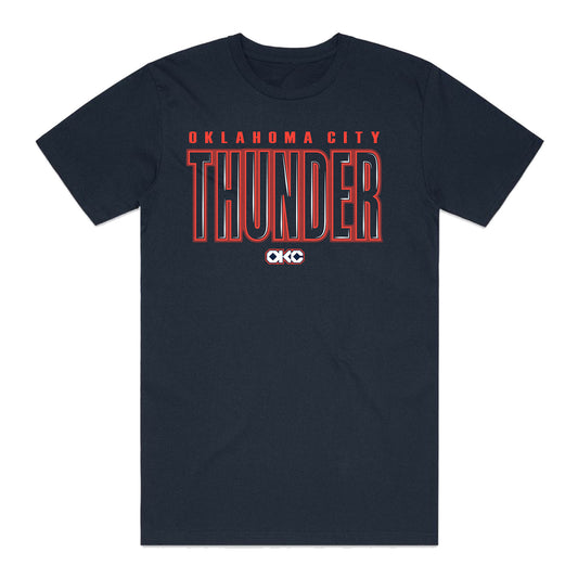 OKC Thunder IOG Neon Native T-Shirt in Navy - Front View