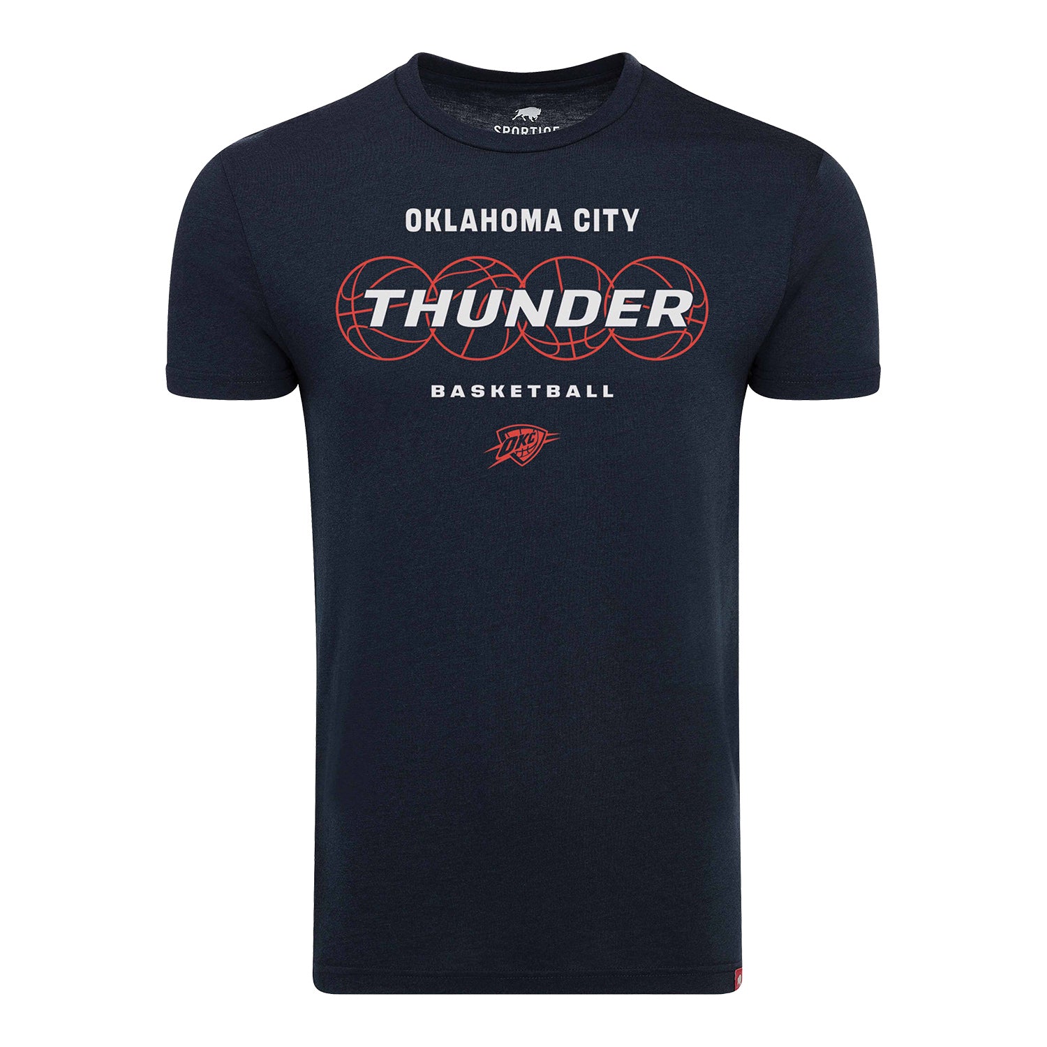 OKC Thunder Sportiqe Basketball Christo T-Shirt in Blue - Front View
