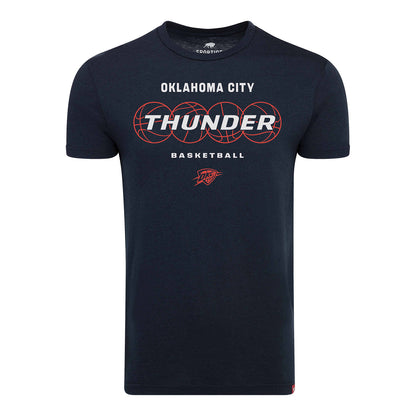OKC Thunder Sportiqe Basketball Christo T-Shirt in Blue - Front View