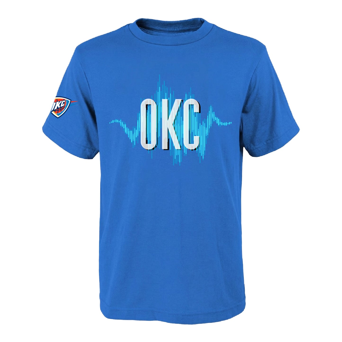 OKC Thunder FISLL Soundwave Thunder Blue T-Shirt in Blue - Front View