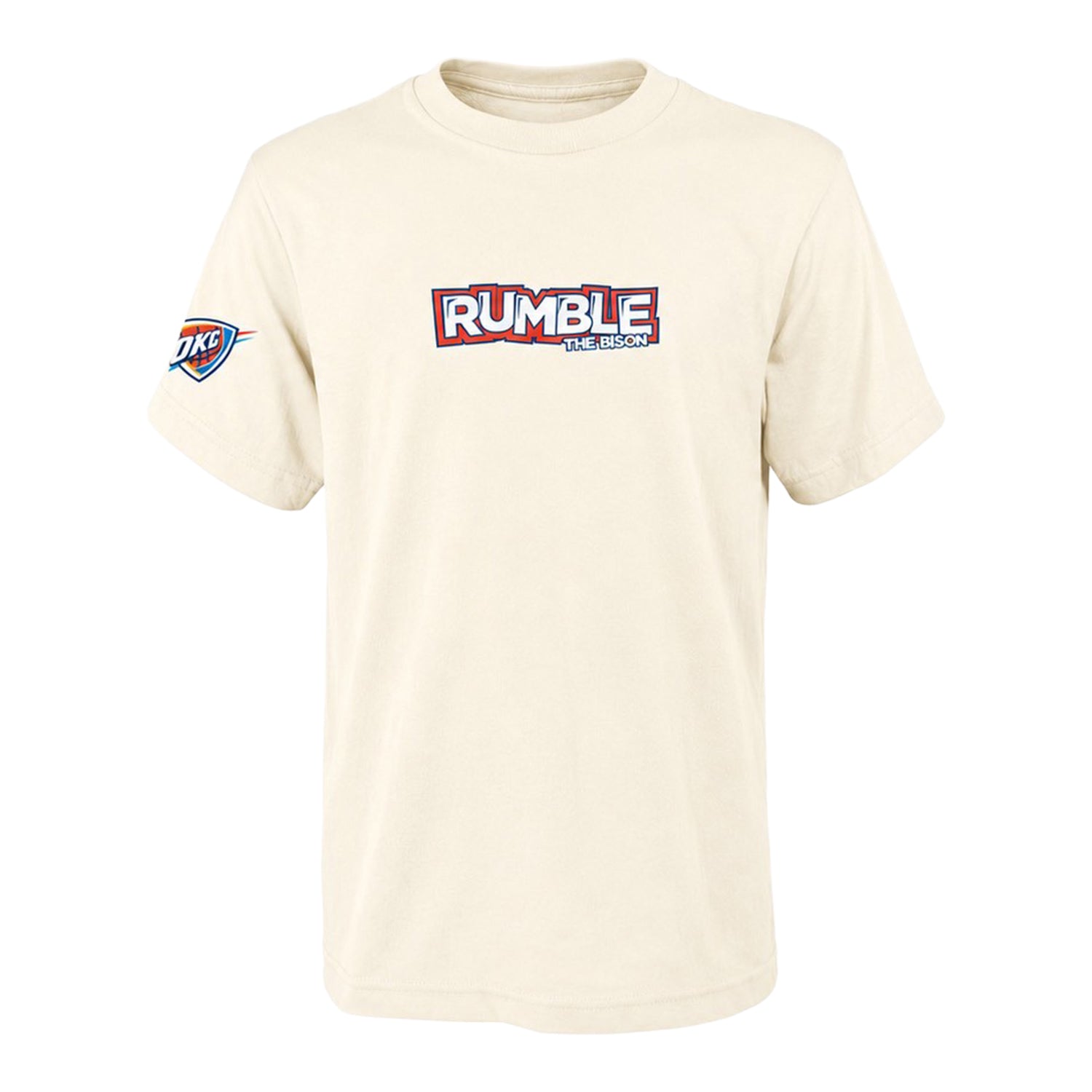 OKC Thunder FISLL Rumble Flag T-Shirt in White - Front View