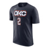 2025-26 CITY EDITION OKC THUNDER NIKE SGA N&N T-SHIRT in Navy - Front View