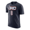 2025-26 CITY EDITION OKC THUNDER NIKE JALEN WILLIAMS #8 N&N T-SHIRT in Navy - Front View