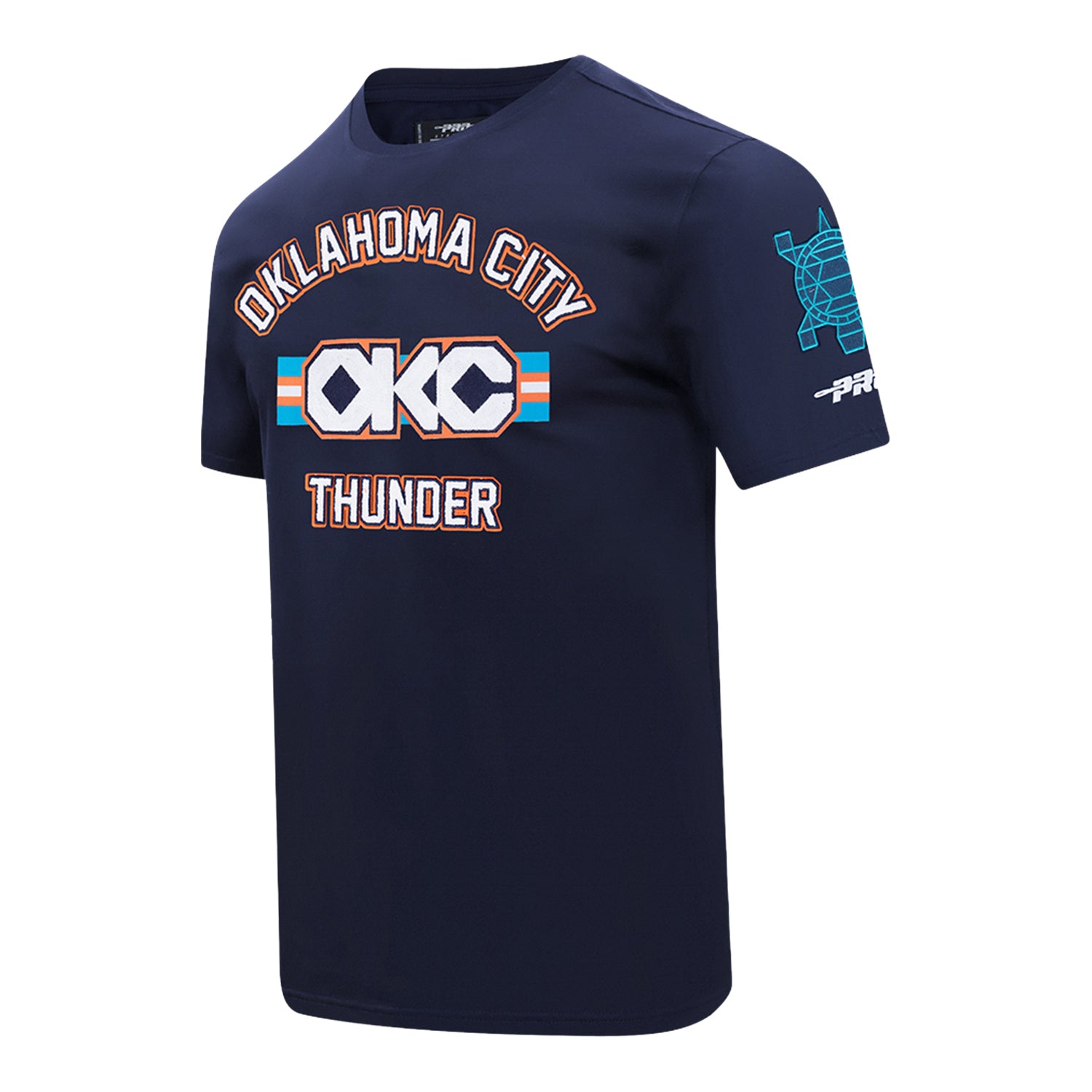 2025-26 CITY EDITION OKC THUNDER PRO STANDARD T-SHIRT in Blue - Front Left View