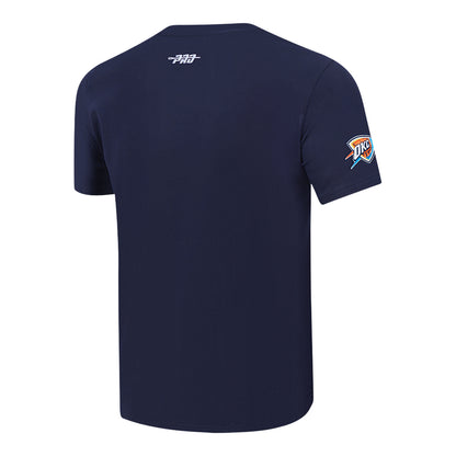 2025-26 CITY EDITION OKC THUNDER PRO STANDARD T-SHIRT in Blue - Back Left View