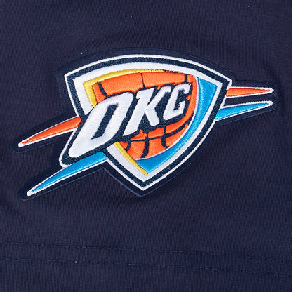 2025-26 CITY EDITION OKC THUNDER PRO STANDARD T-SHIRT in Blue - Front Chest Logo View 