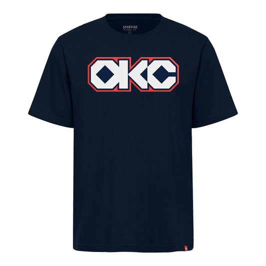 OKC Thunder Sportiqe City Edition 2025-26 Native Turtle Duke T-Shirt in Blue - Front View