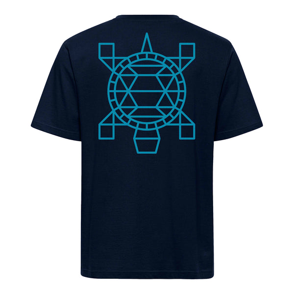 OKC Thunder Sportiqe City Edition 2025-26 Native Turtle Duke T-Shirt in Blue - Back View
