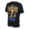 OKC Thunder 2025 NBA Champions Nike Locker Room T-Shirt in Black - Front Left View