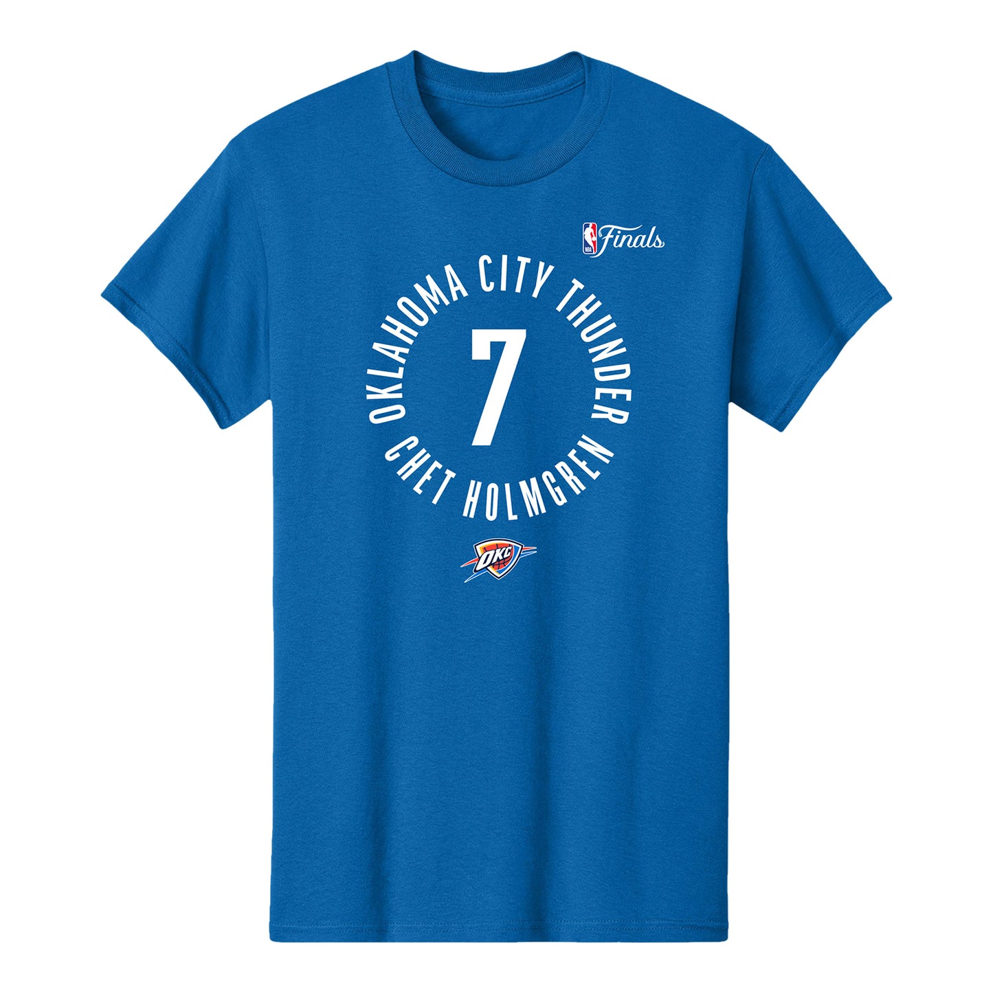 OKC THUNDER CHET HOLMGREN CIRCLE NBA FINALS N&N T-SHIRT