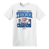 OKC THUNDER 2025 NBA CHAMPIONS CONFETTI SKYLINE T-SHIRT