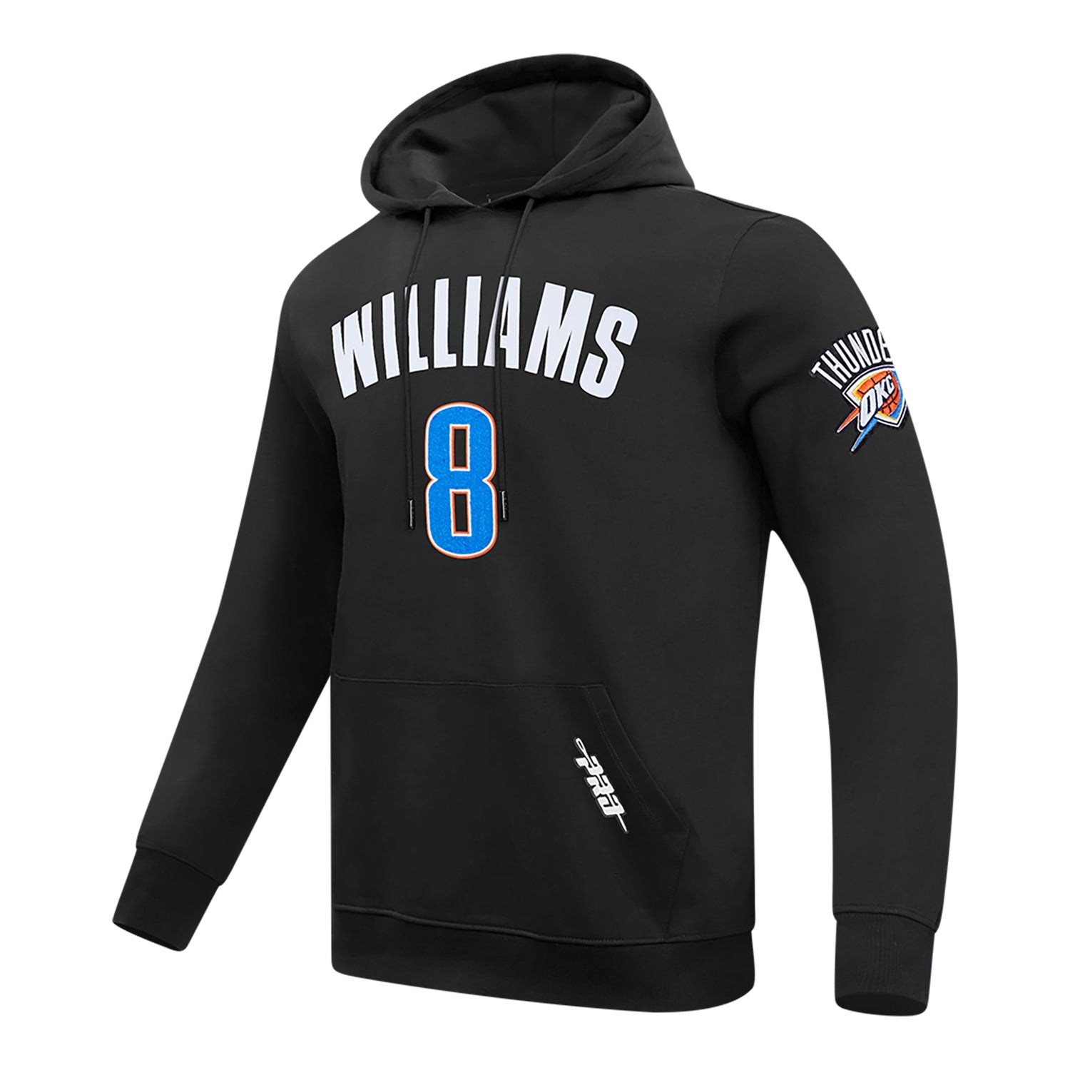 OKC THUNDER PRO STANDARD JALEN WILLIAMS #8 N&N HOODIE in Black - Front Left View