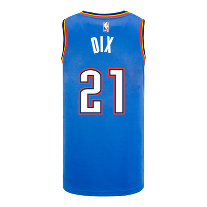 OKLAHOMA CITY THUNDER JOSH DIX ICON SWINGMAN JERSEY IN BLUE - BACK VIEW