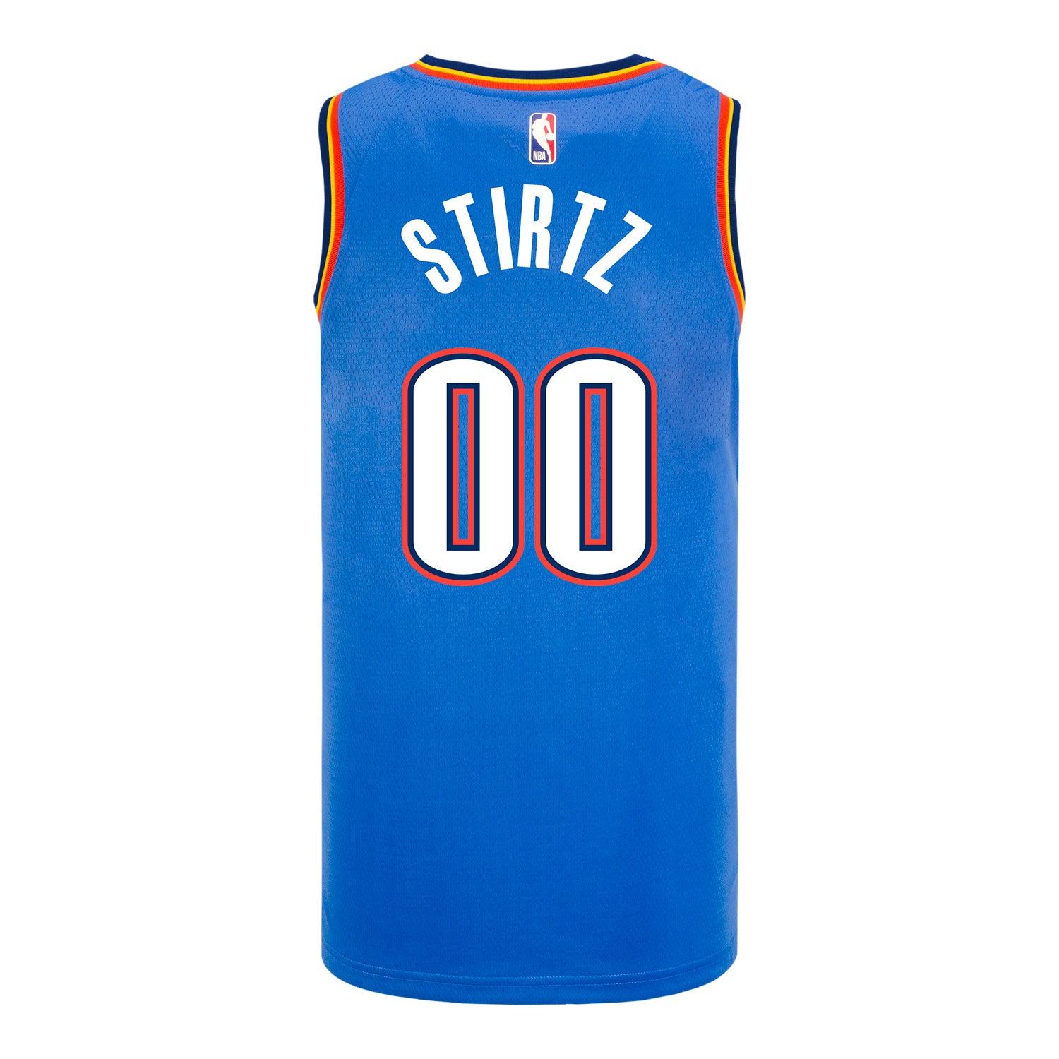 OKLAHOMA CITY THUNDER BENNETT STIRTZ ICON SWINGMAN JERSEY in Blue - Back View
