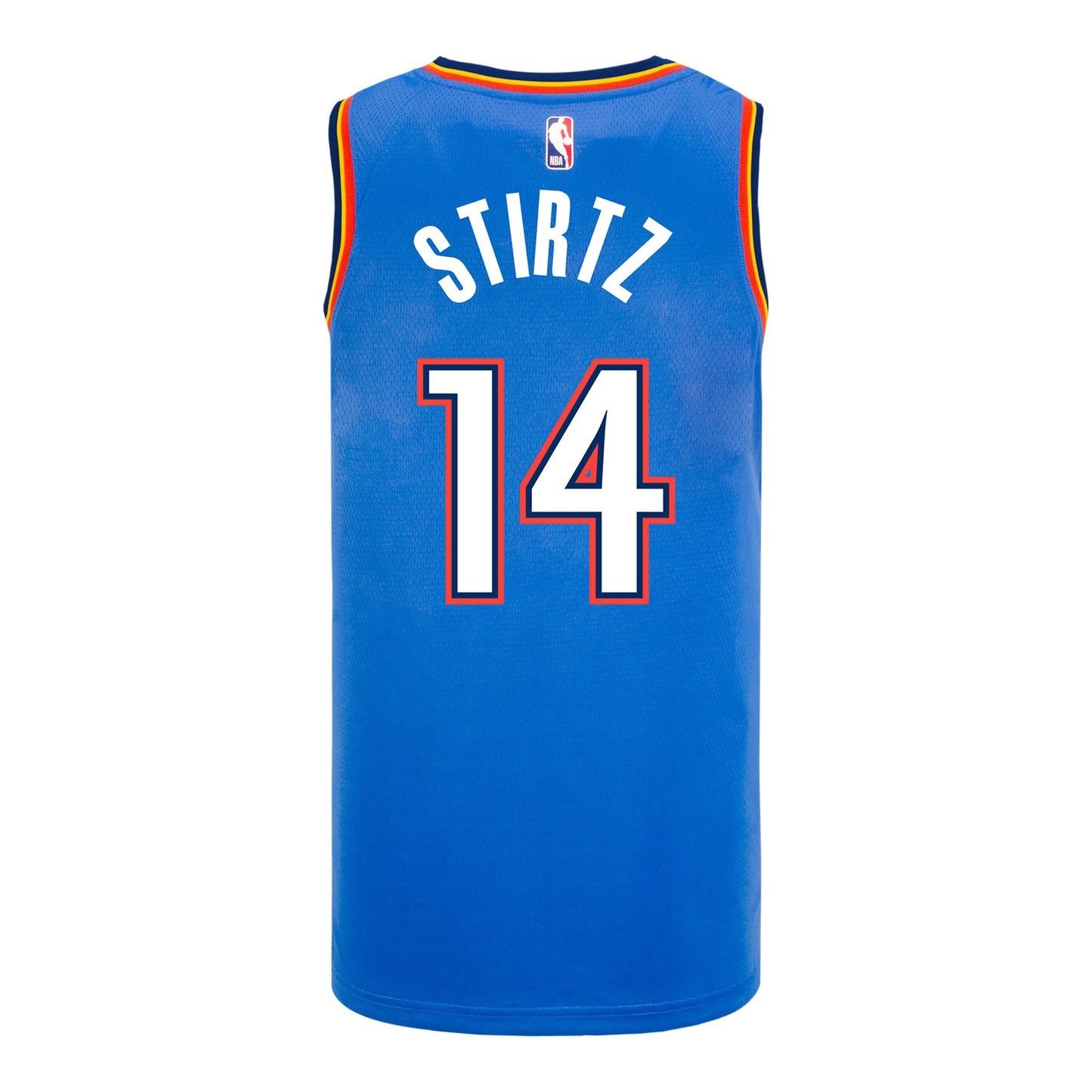 OKLAHOMA CITY THUNDER BENNETT STIRTZ ICON SWINGMAN JERSEY in Blue - Back View