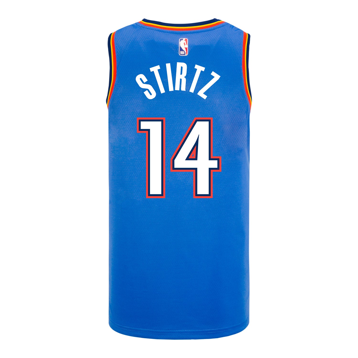 OKLAHOMA CITY THUNDER BENNETT STIRTZ ICON SWINGMAN JERSEY in Blue - Back View