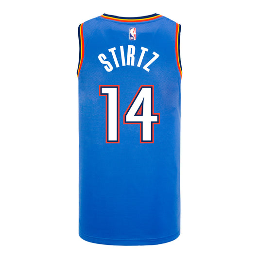 OKLAHOMA CITY THUNDER BENNETT STIRTZ ICON SWINGMAN JERSEY in Blue - Back View