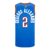 Youth Oklahoma City Thunder Shai Gilgeous-Alexander NBA FINALS Icon Swingman Jersey 2024-25 in Blue - Back View