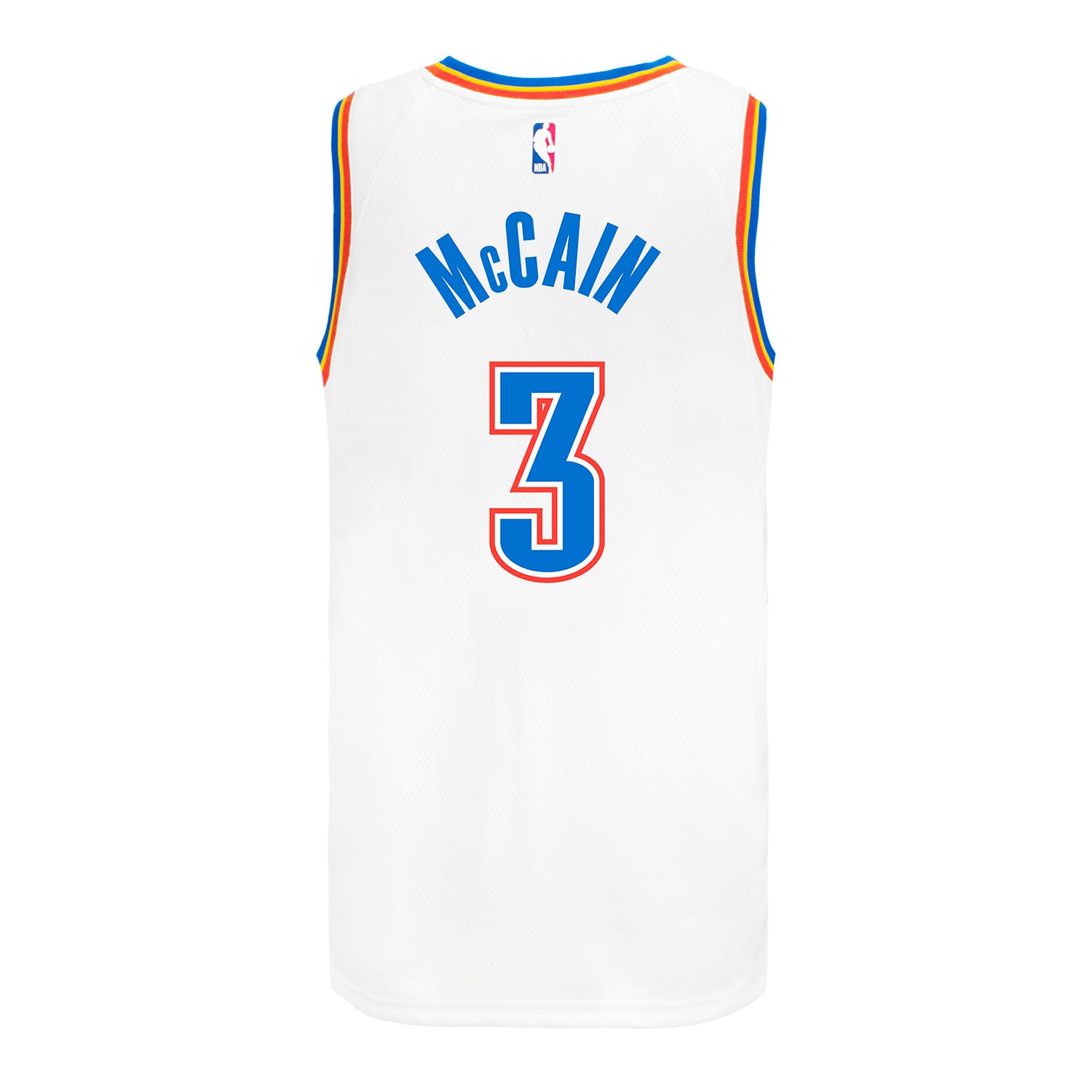 OKLAHOMA CITY THUNDER JARED McCAIN ASSOCIATION SWINGMAN JERSEY - 2025-26 in White - Back View