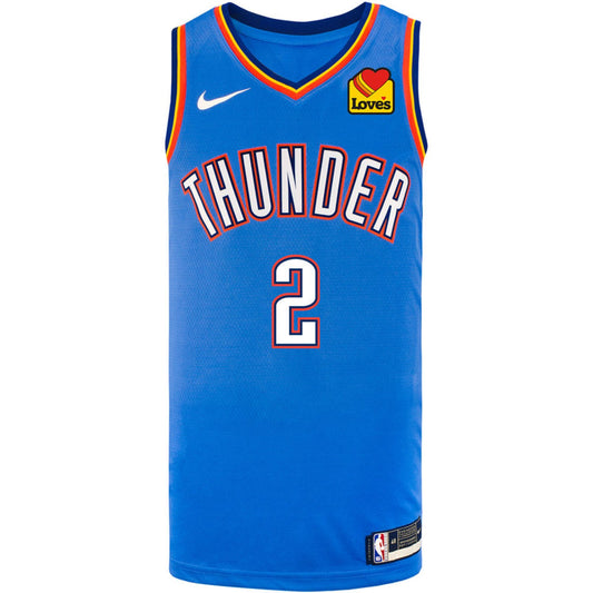 YOUTH OKLAHOMA CITY NBA FINALS THUNDER SHAI GILGEOUS-ALEXANDER ICON SWINGMAN JERSEY 2024-25 in Blue - Front View