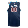 YOUTH 2025-26 OKLAHOMA CITY THUNDER CUSTOM CITY EDITION SWINGMAN JERSEY in Blue - Back View