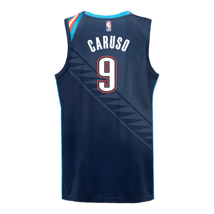 YOUTH 2025-26 OKLAHOMA CITY THUNDER ALEX CARUSO CITY EDITION SWINGMAN JERSEY in Navy - Back View
