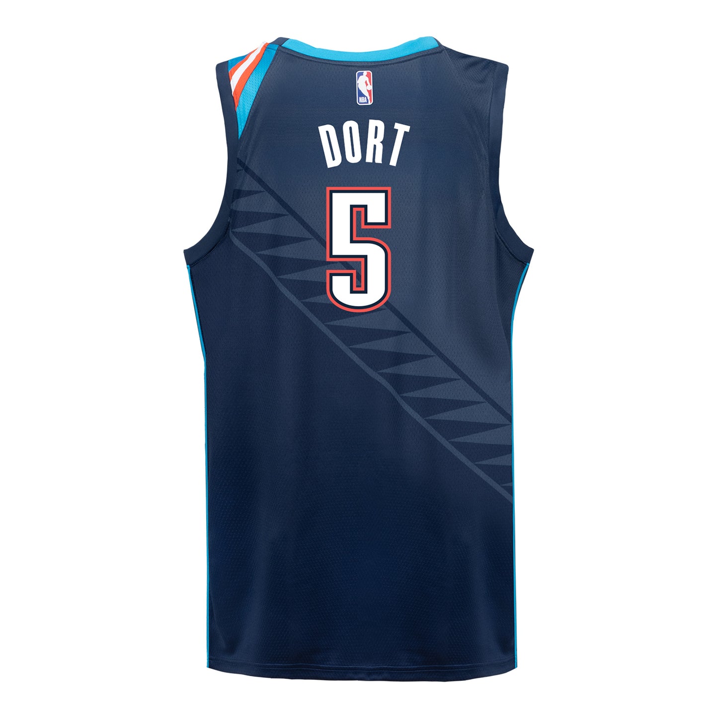 YOUTH 2025-26 OKLAHOMA CITY THUNDER LUGUENTZ DORT CITY EDITION SWINGMAN JERSEY in Blue - Back view