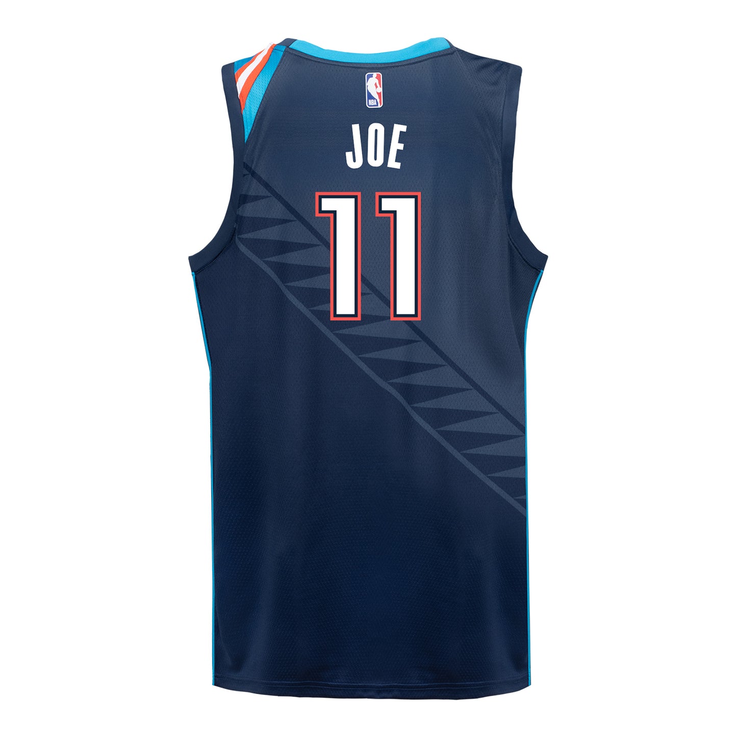 YOUTH 2025-26 OKLAHOMA CITY THUNDER ISAIAH JOE CITY EDITION SWINGMAN JERSEY in Blue - Back View