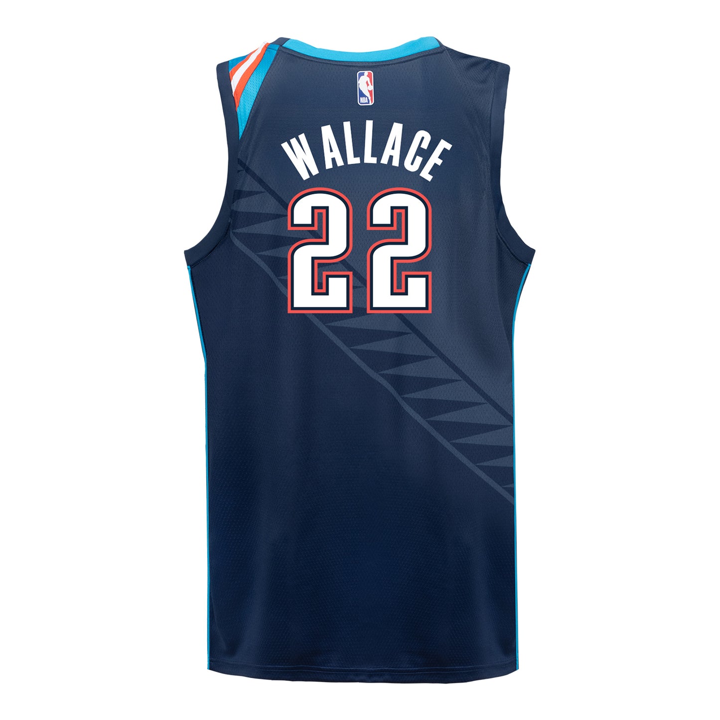 YOUTH 2025-26 OKLAHOMA CITY THUNDER CASON WALLACE CITY EDITION SWINGMAN JERSEY in Blue - Back View