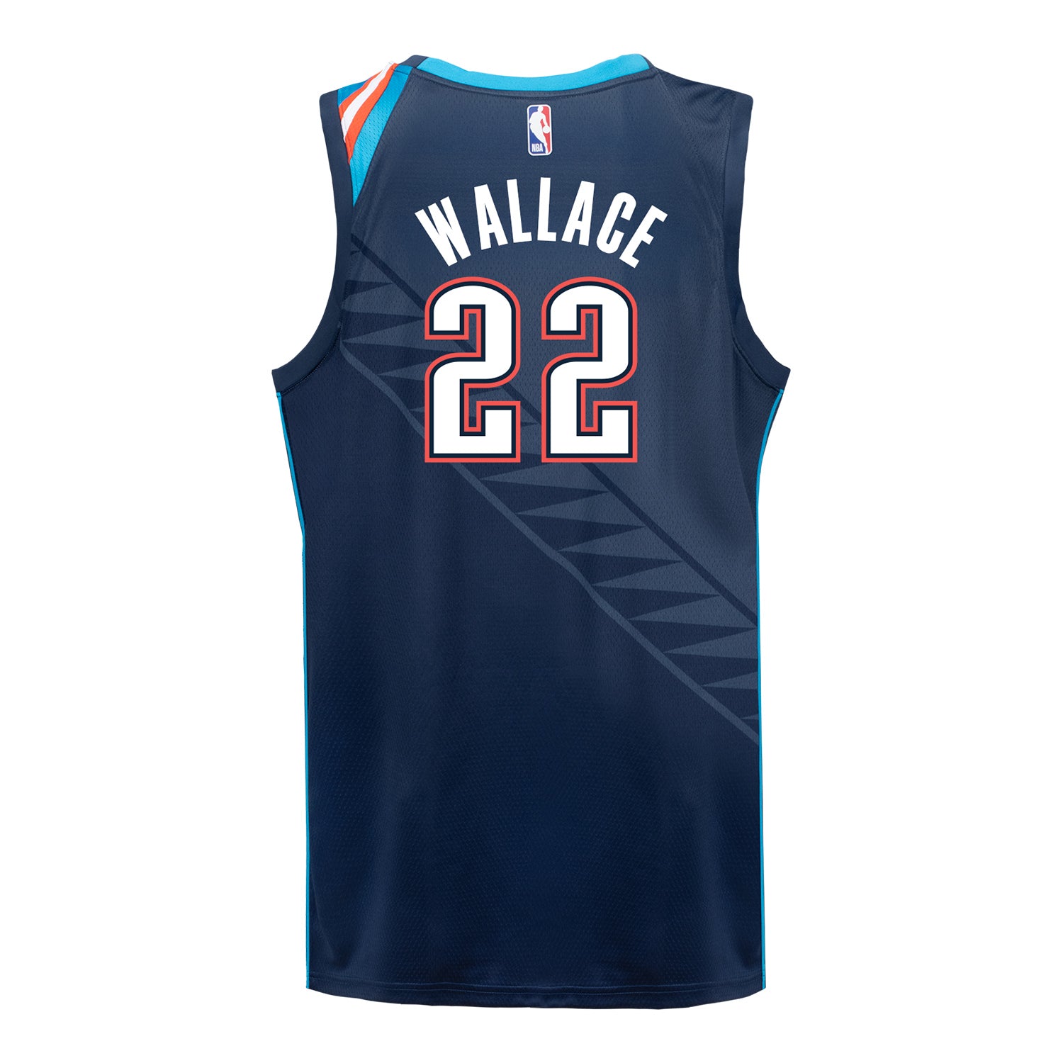 YOUTH 2025-26 OKLAHOMA CITY THUNDER CASON WALLACE CITY EDITION SWINGMAN JERSEY in Blue - Back View