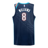 2025-26 OKLAHOMA CITY THUNDER JALEN WILLIAMS CITY EDITION SWINGMAN JERSEY in Blue - Back View