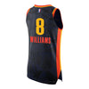 2023-24 OKLAHOMA CITY THUNDER JALEN WILLIAMS CITY EDITION AUTHENTIC UNIFORM IN NAVY - BACK VIEW
