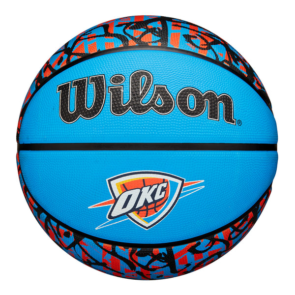 Oklahoma City Thunder Graffiti Basketball - Front View