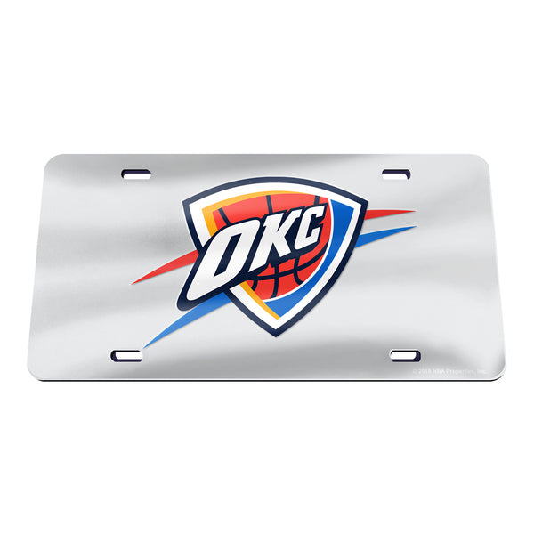 Oklahoma City Thunder Primary Logo Acrylic License Plate - Front View