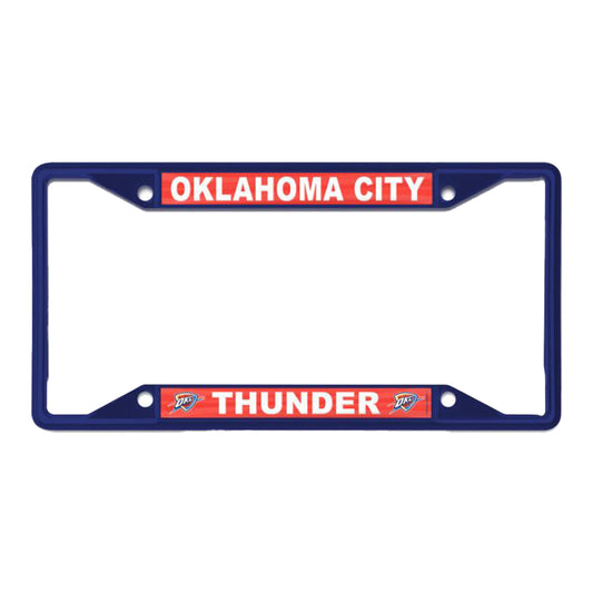 Oklahoma City Thunder Metal Navy & Orange License Plate Frame In Navy - Front View