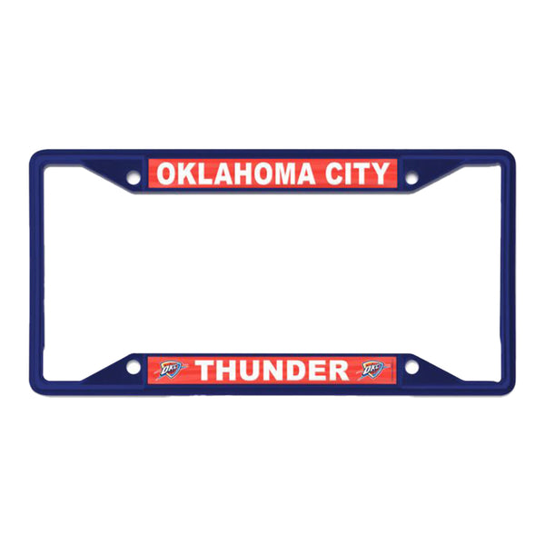 Oklahoma City Thunder Metal Navy & Orange License Plate Frame In Navy - Front View