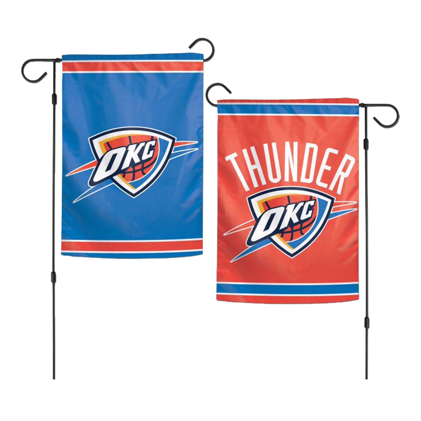 Oklahoma City Thunder Two-Sided Garden Flag In Blue & Orange - Front View