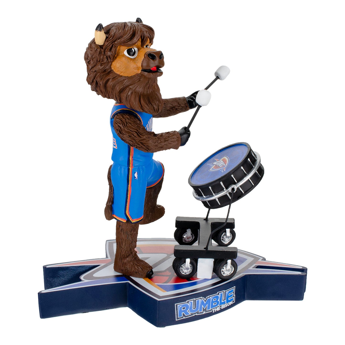 Oklahoma City Thunder Rumble Drum Bobblehead - Right Side View