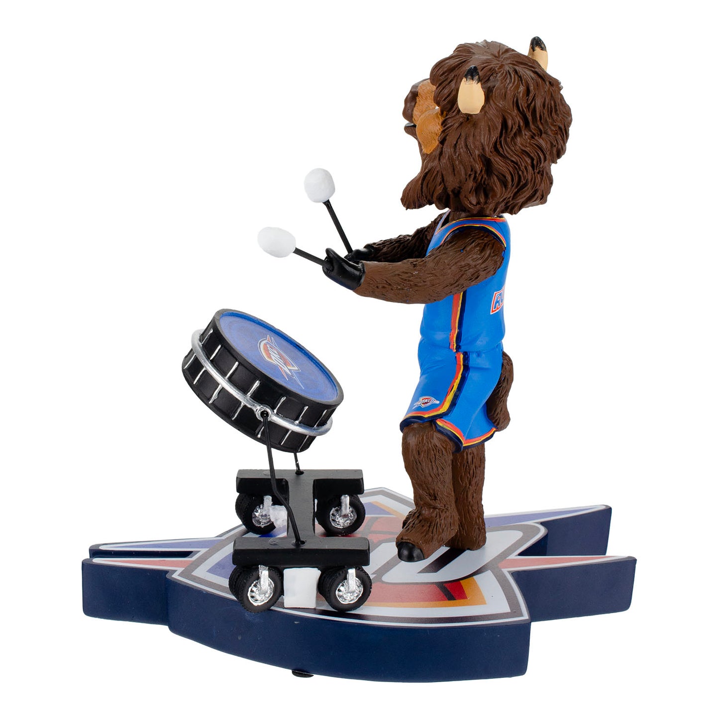 Oklahoma City Thunder Rumble Drum Bobblehead - Left Side View