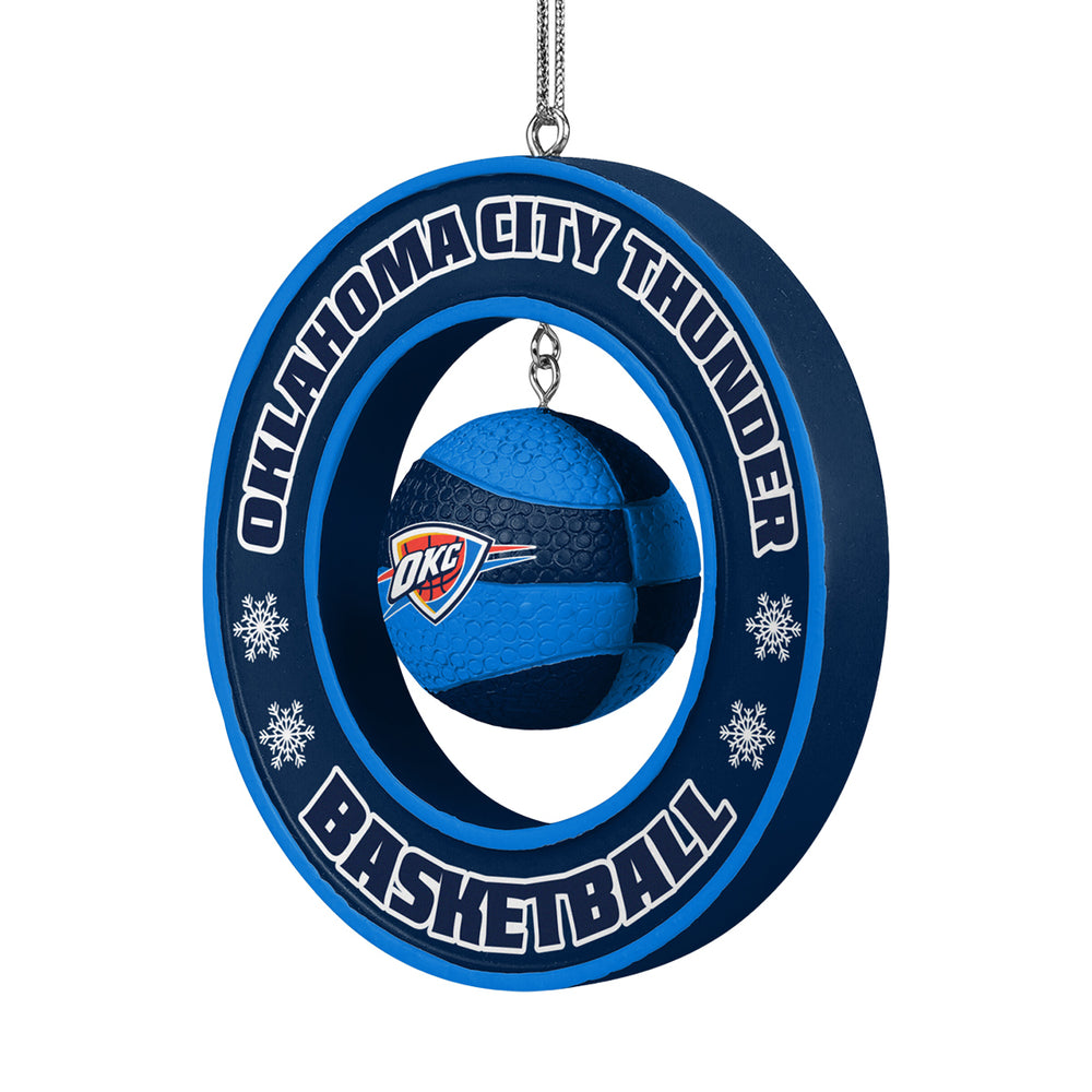 OKLAHOMA CITY THUNDER FLOATING BASKETBALL ORNAMENT - Side View