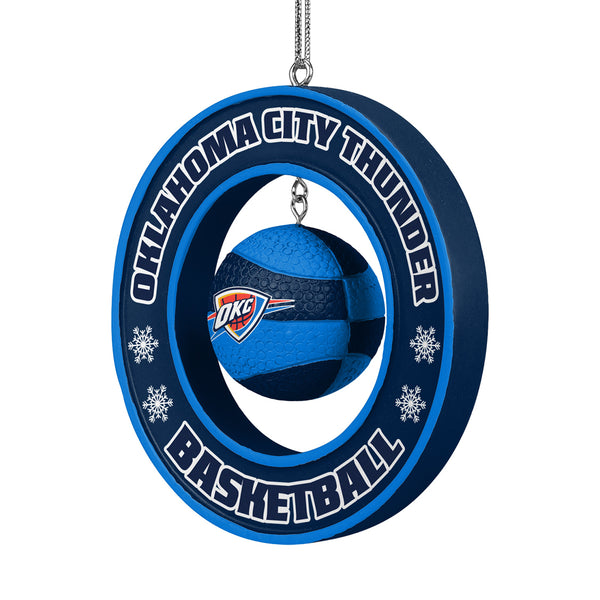 OKLAHOMA CITY THUNDER FLOATING BASKETBALL ORNAMENT - Side View
