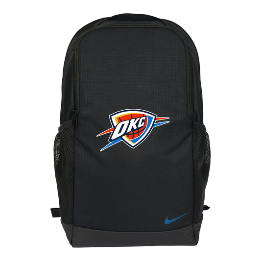 YOUTH OKLAHOMA CITY THUNDER NIKE BRASILIA 2.0 BACKPACK in Black - Front View