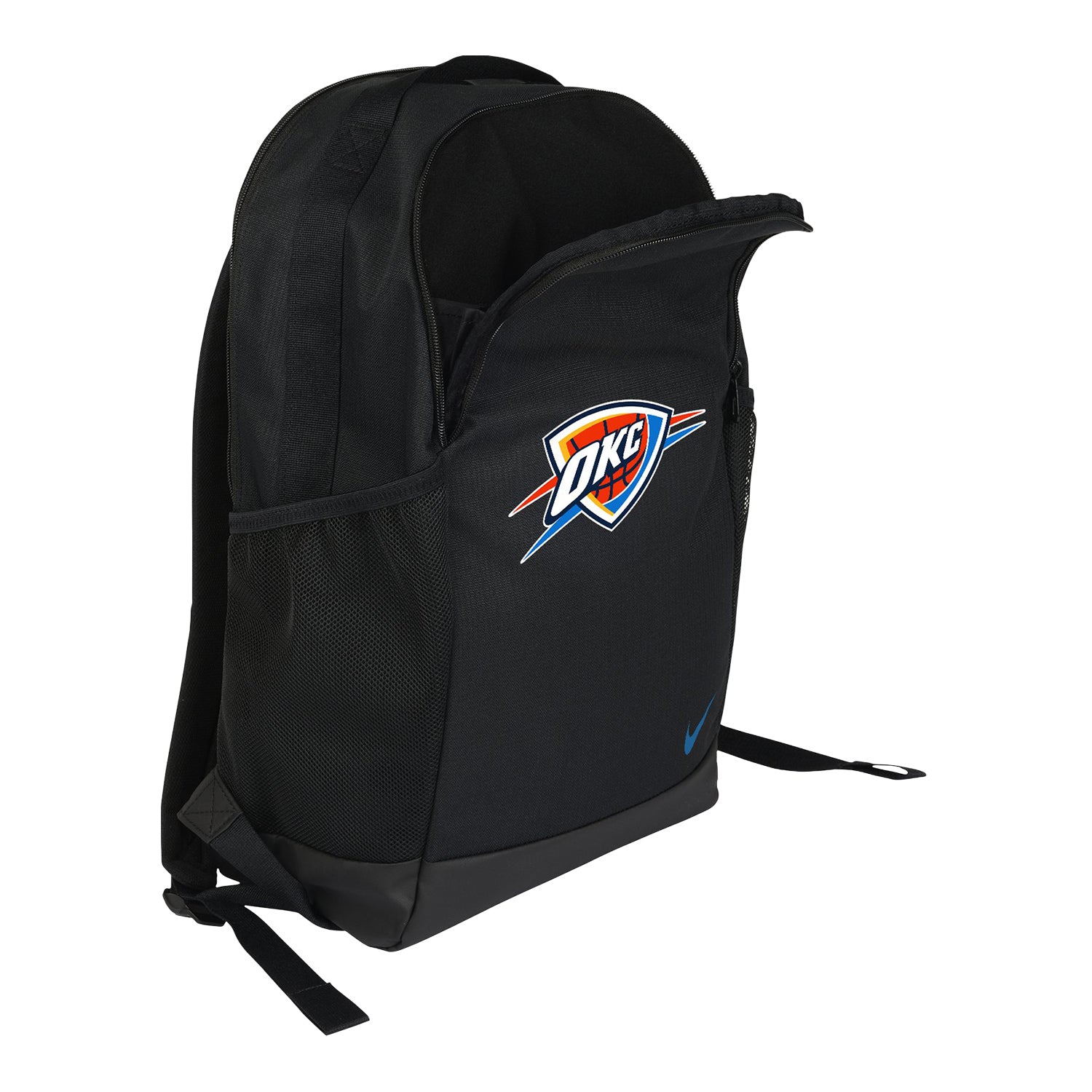 YOUTH OKLAHOMA CITY THUNDER NIKE BRASILIA 2.0 BACKPACK in Black - Front Right View