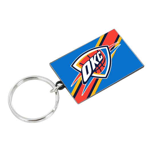 OKLAHOMA CITY THUNDER STRIPED KEYCHAIN - Front View