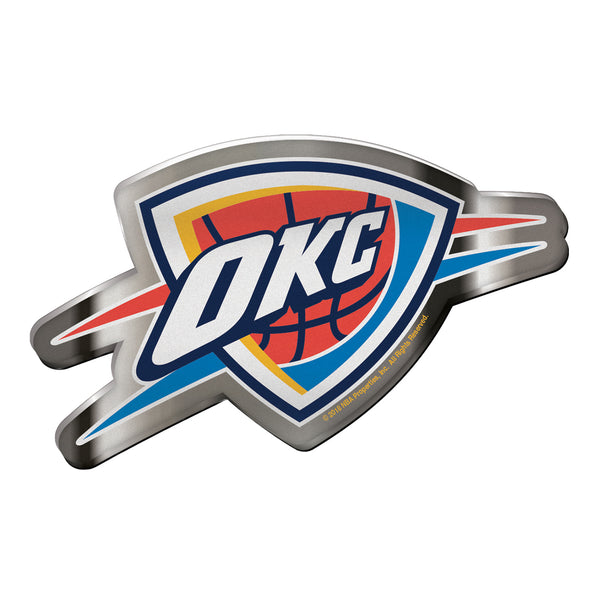 OKLAHOMA CITY THUNDER FULL COLOR CHROME AUTO EMBLEM - Front View