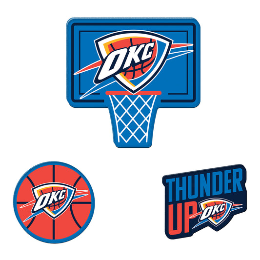OKLAHOMA CITY THUNDER HD ACRYLIC 3 PACK MAGNET SET - Front View