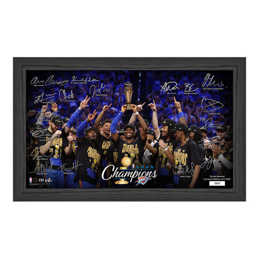OKC THUNDER 2025 NBA CHAMPIONS SIGNATURE CELEBRATION FRAME - Front View