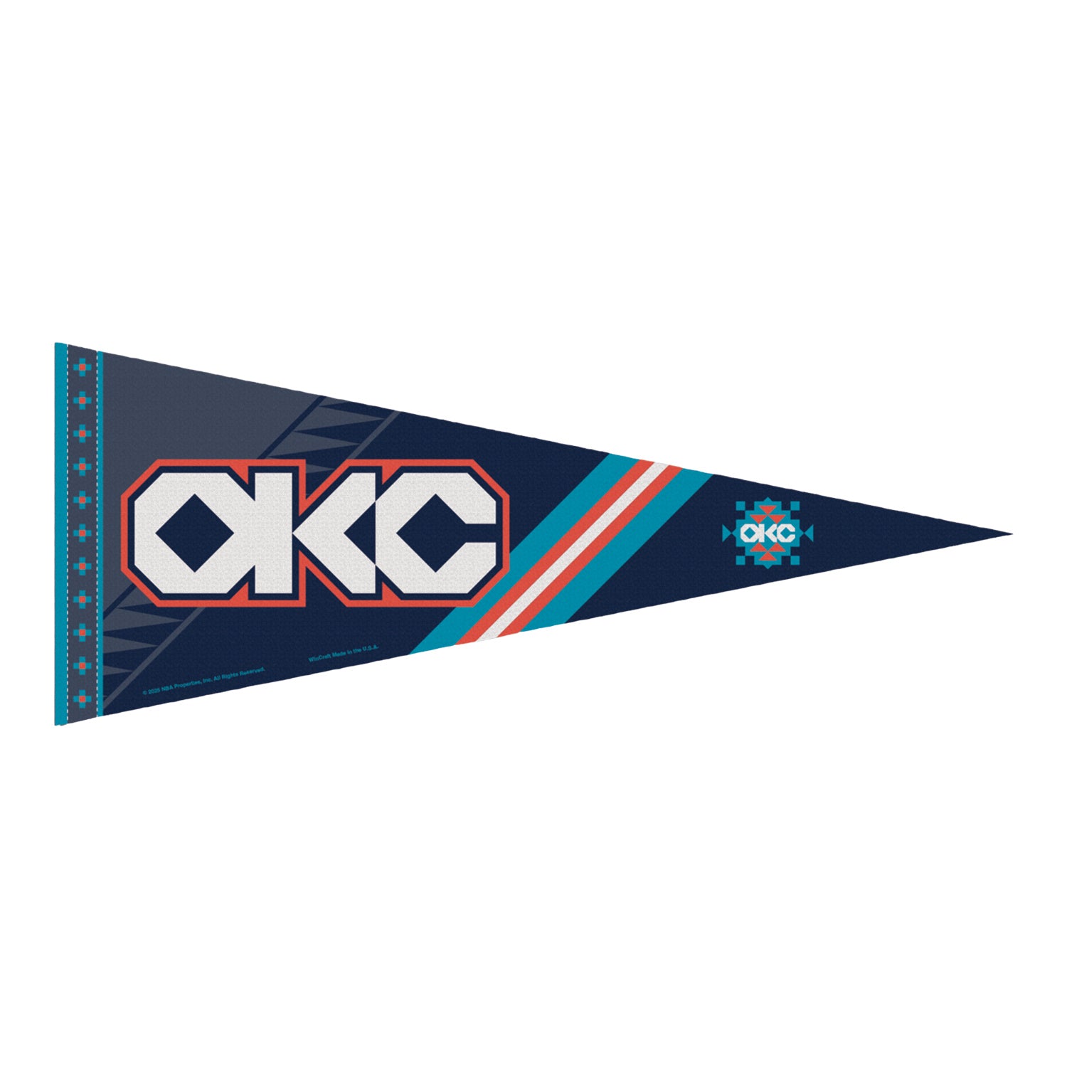 2025-26 OKLAHOMA CITY THUNDER CITY EDITION PENNANT in Blue - Front View