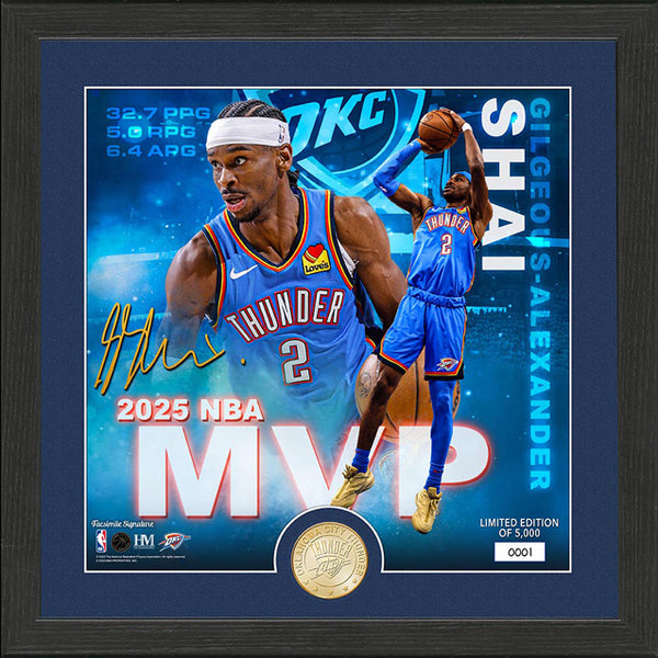 Shai Gilgeous-Alexander 2025 NBA MVP 12 X 20 Photo Mint - Front View